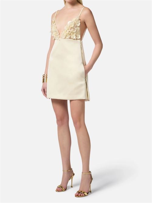 DRESS WITH 3D FLOWERS ELISABETTA FRANCHI | AB73752E2DC7 LEMONADE